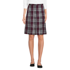 Women's Top of the Knee Plaid Box Pleat Skirt