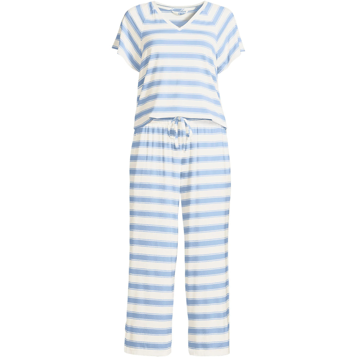 Women's Tall Cooling Pajama Set - Short Sleeve Top and Crop Pants