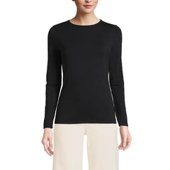 Women's Lightweight Jersey Skimming Long Sleeve Crew Neck T-shirt