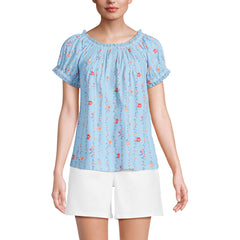 Women's Cotton Voile Pintuck Trim Blouse