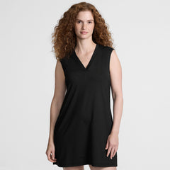 Women's SunShade UPF 50 Quickdry Sleeveless Mini Swim Cover-Up Dress