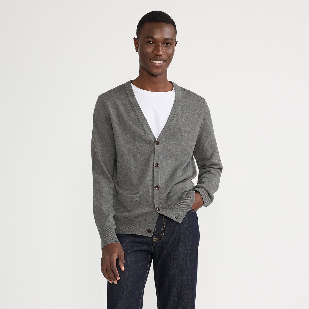Men's Tall Fine Gauge Cotton Cardigan