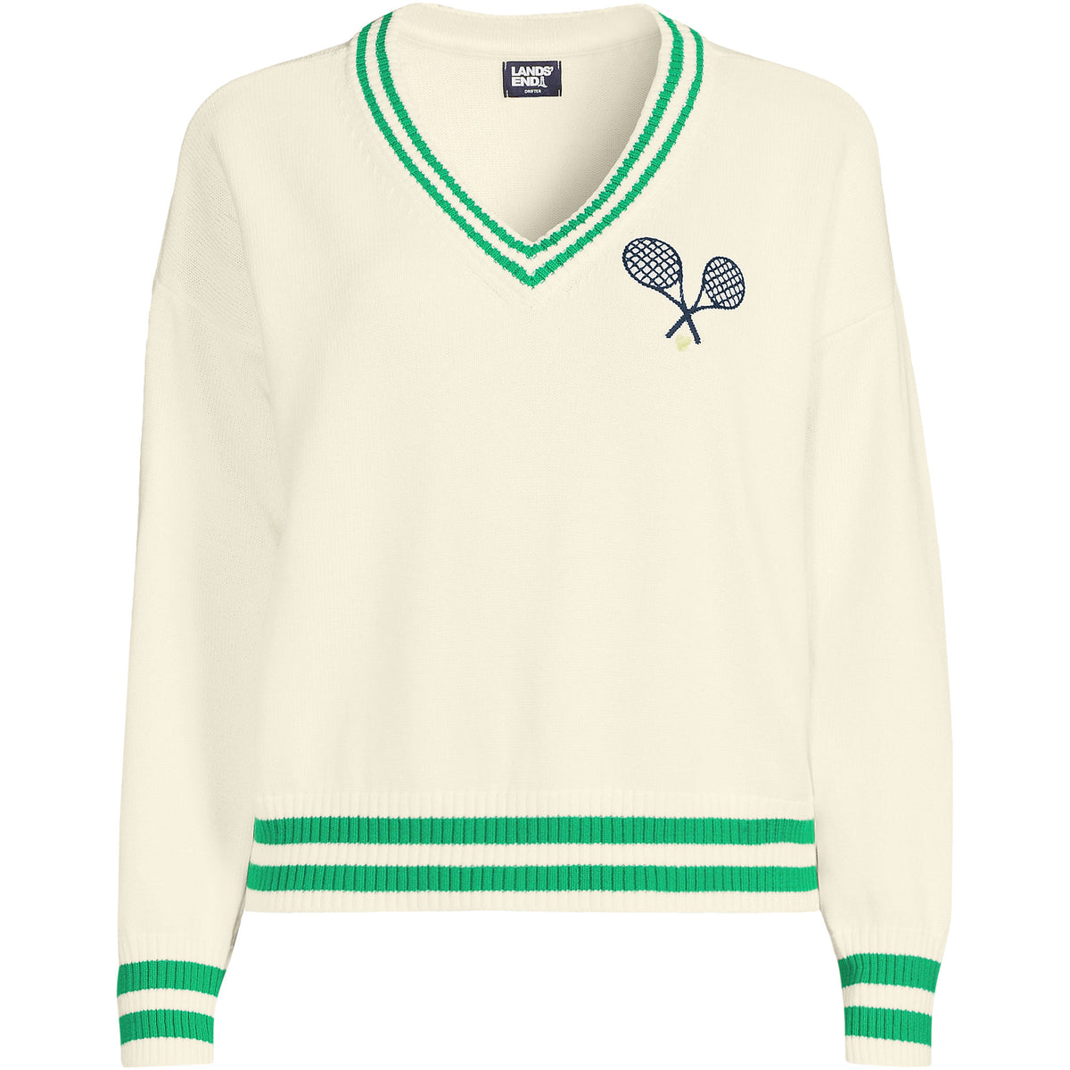 Women's Drifter Varsity Vneck Sweater with Crest