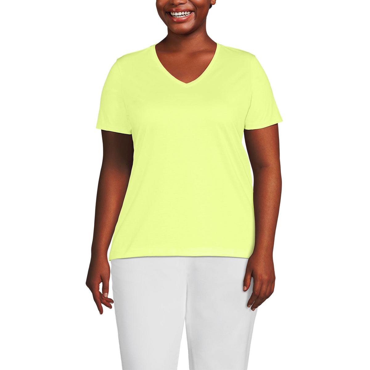Plus Size Supima Cotton V-Neck T-Shirt