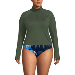 Women's Plus Size SunShade UPF 50 Quarter Zip Rash Guard