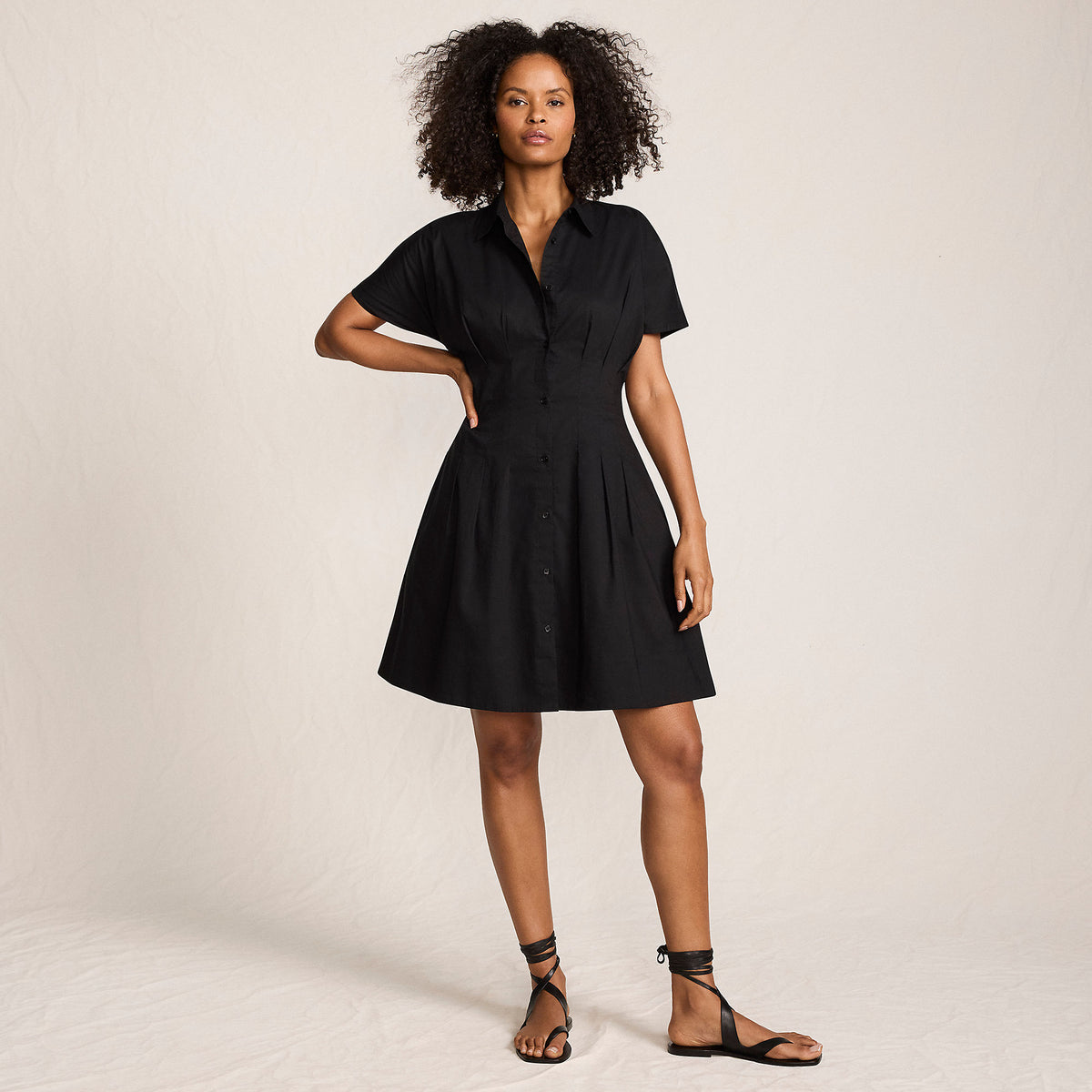 Women's Cambric Above the Knee Shirt Dress
