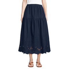 Women's Voile Eyelet Maxi Skirt