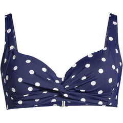 Women's Chlorine Resistant Twist Front Underwire Bikini Swimsuit Top