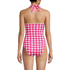 Women's Pique Knot Twist Halter One Piece