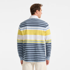 Men's Long Sleeve Stripe Rugby Shirt