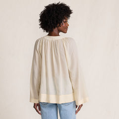 Women's Voile Tie Neck Poet Blouse
