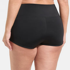 Women's Plus Size Tugless High Waisted Swim Boy Shorts