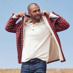 Men's Big and Tall Long Sleeve Thermal Waffle Henley