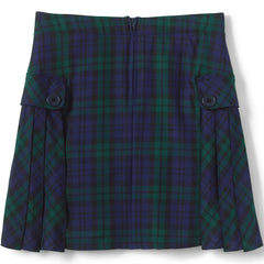 Girls Above the Knee Plaid Side Pleat Skort