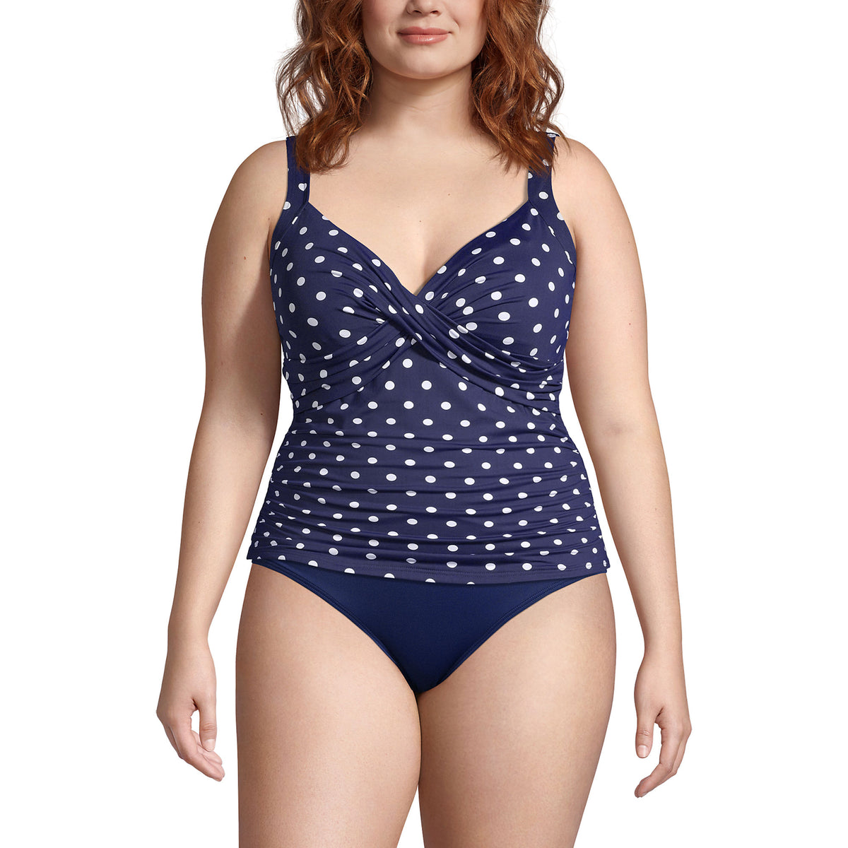Women's Plus Size DD-Cup Sweetheart Wrap Underwire Tankini Top