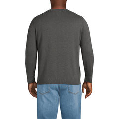 Men's Big and Tall Fine Gauge Cotton V Neck Sweater