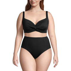 Women's Plus Size DD-Cup Chlorine Resistant Twist Underwire Bikini Swimsuit Top
