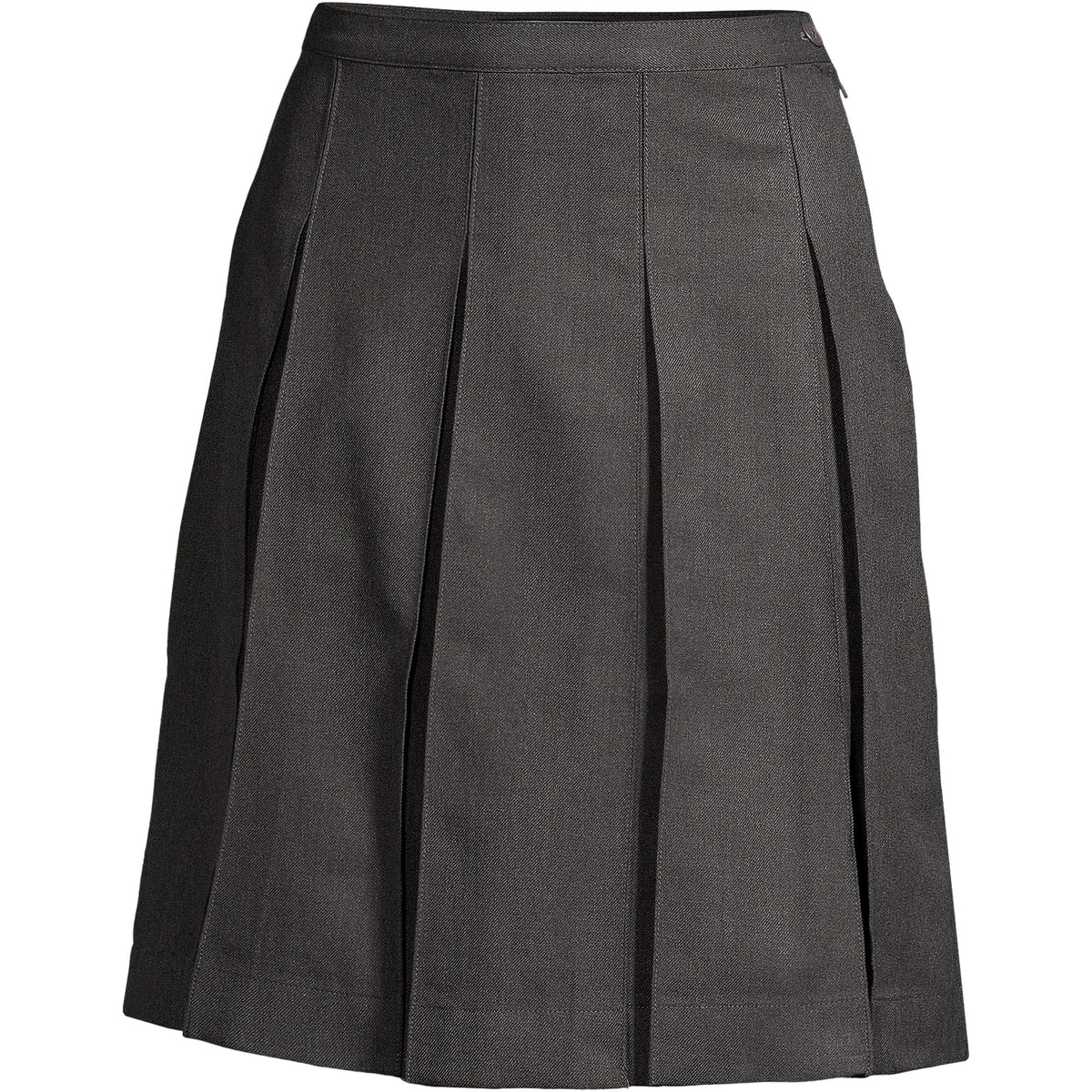 Women's Top of Knee Solid Box Pleat Skirt