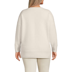 Women's Plus Size Ultrasoft Crew Neck Hi Low Hem Tunic Sweater