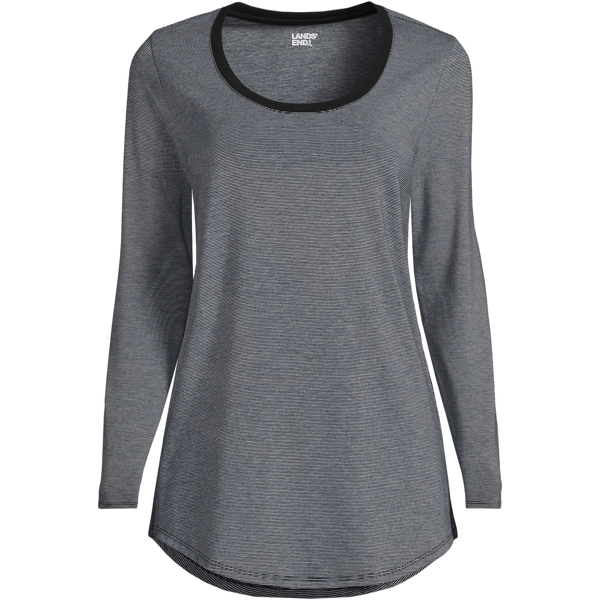 Women's Long Sleeve Power Performance Scoop Neck Curved Hem Tunic Tee