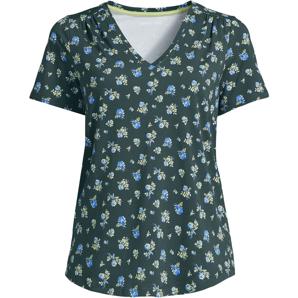 Women's Short Sleeve Lightweight Jersey Gathered Shoulder T-Shirt