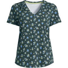 Women's Short Sleeve Lightweight Jersey Gathered Shoulder T-Shirt