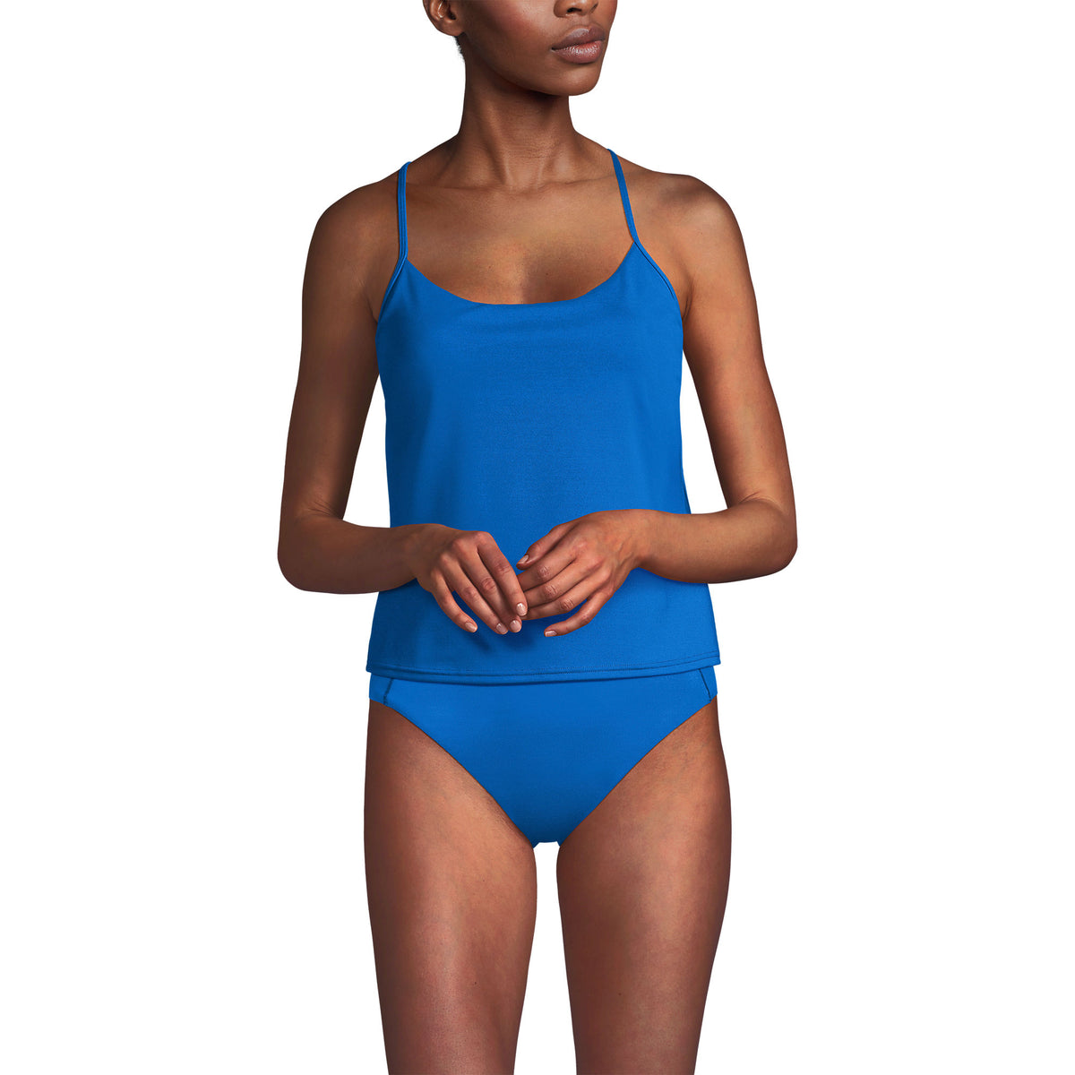Women's Tugless QuickDry Adjustable Strappy Back Tankini Top