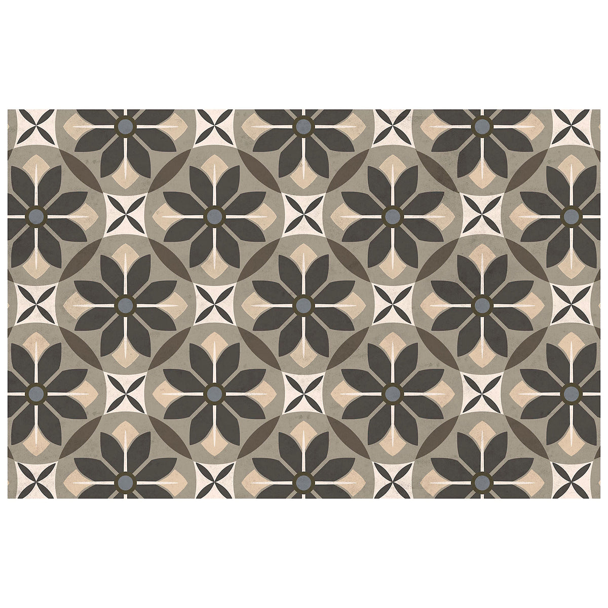 Matterly Skid Resistant Floral Mosaic Floor Mat