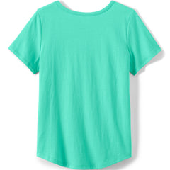 Girls Short Sleeve Curved Hem Graphic Tee Shirt