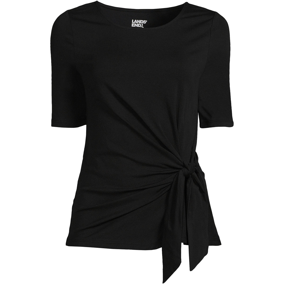 Women's Plus Size Lightweight Jersey Tie Front Top