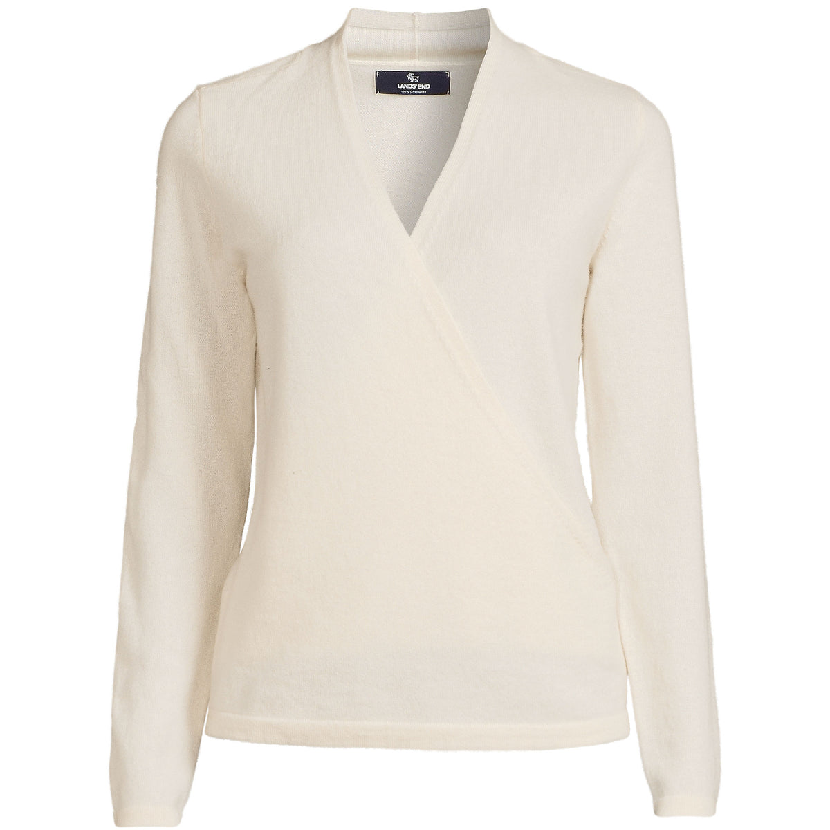 Women's Petite Cashmere Long Sleeve Wrap Sweater