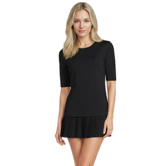 Women's Petite SunShade UPF 50 Elbow Sleeve Rash Guard Swim Tee