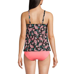 Women's Long Torso Chlorine Resistant Tulip Hem Tankini Swimsuit Top