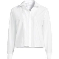 Women's Plus Size Boxy Cropped No Iron Pintuck Shirt