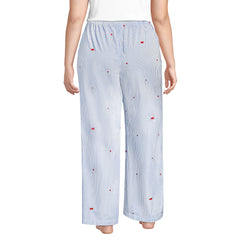 Women's Plus Size Poplin Wide Leg Sleep Pants
