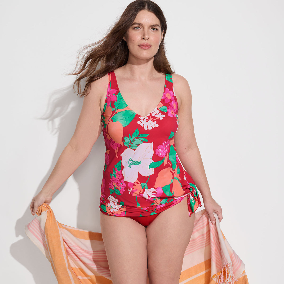 Women's Long Torso SlenderSuit Fauxkini Low Leg One Piece Swimsuit