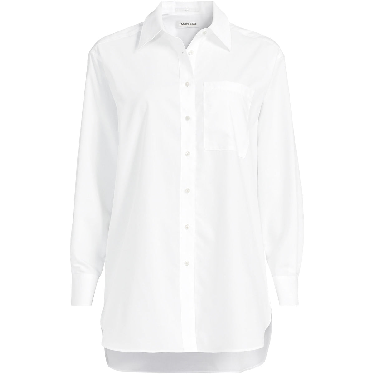 Women's Oversized No Iron Tunic with Statement Collar Shirt
