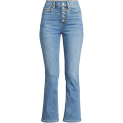 Women's Plus Size Recover High Rise Button Front Kick Flare Crop Jeans