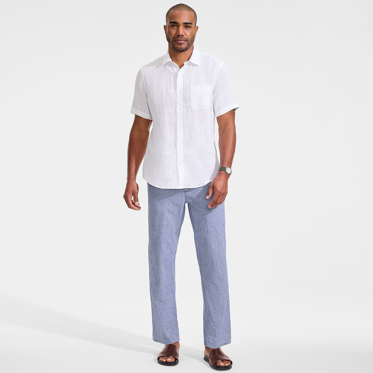 Men's Linen Blend Pull On Deck Pant