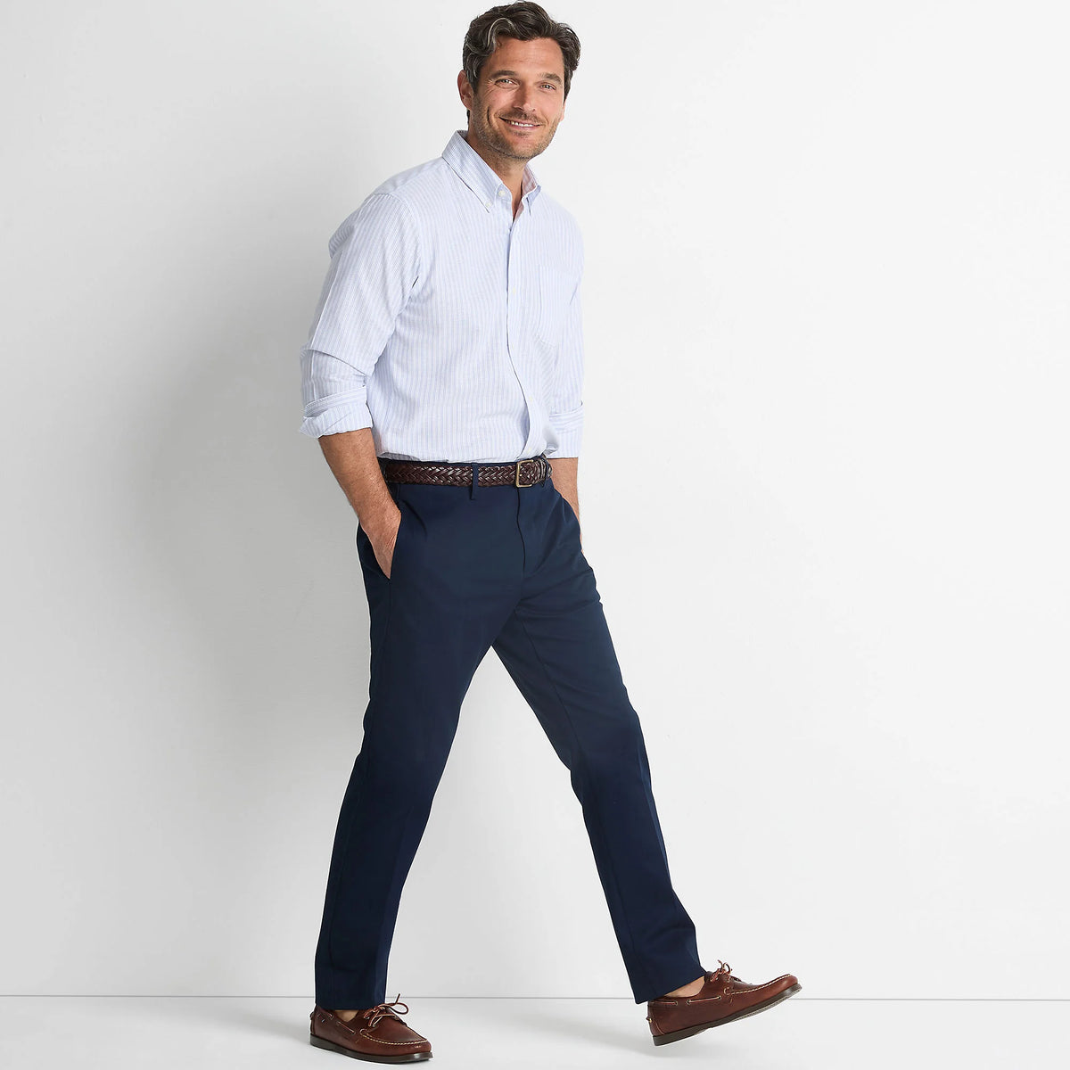 Men's Tall No Iron Straight Fit Plain Front Chino Pant
