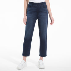 Women's Petite Starfish High Rise Knit Denim Straight Crop Jeans