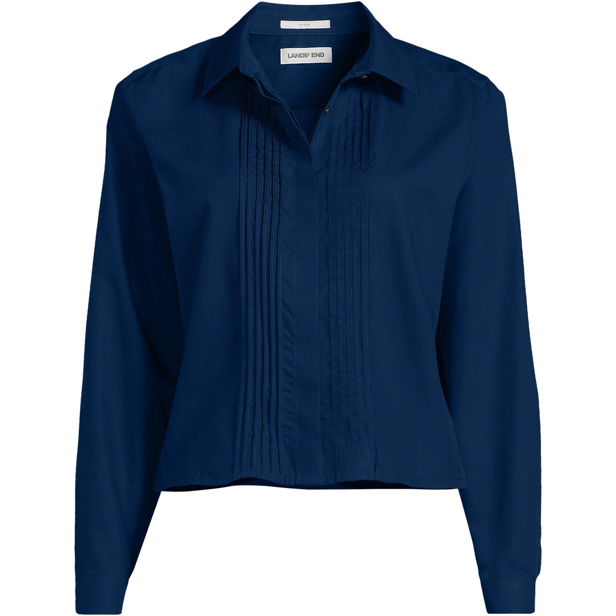 Women's Boxy Cropped No Iron Pintuck Shirt