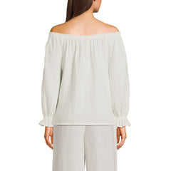 Women's 3/4 Sleeve Gauze On or Off the Shoulder Blouse