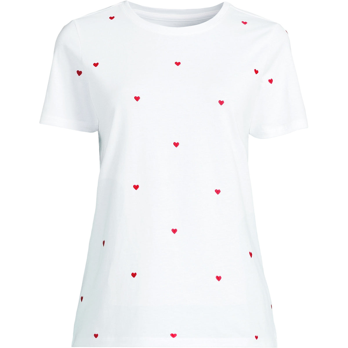 Women's Plus Size Relaxed Supima Cotton Embroidered Crew Neck T-Shirt