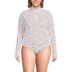 Women's Plus Size SunShade UPF 50 Quarter Zip Rash Guard