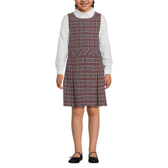 School Uniform Girls Plaid Jumper Top of Knee