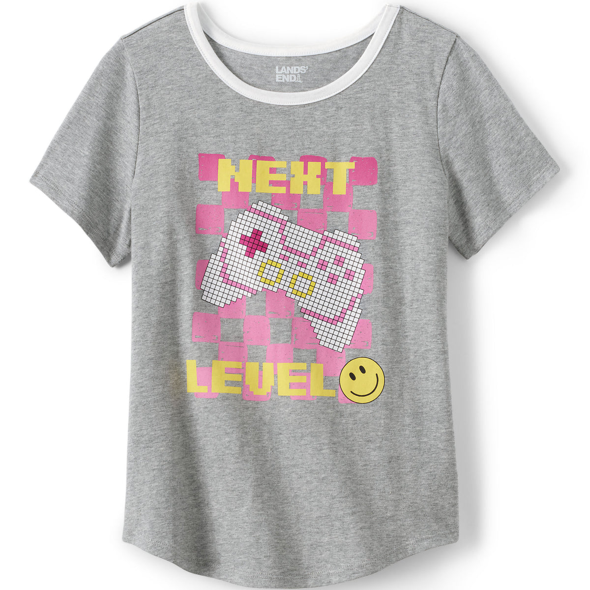 Girls Plus Short Sleeve Curved Hem Graphic Tee Shirt