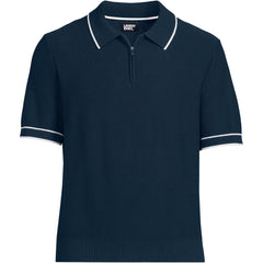 Men's Short Sleeve Cooling Zip Sweater Polo