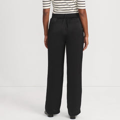Women's Satin Elastic Back Wide Leg Pants