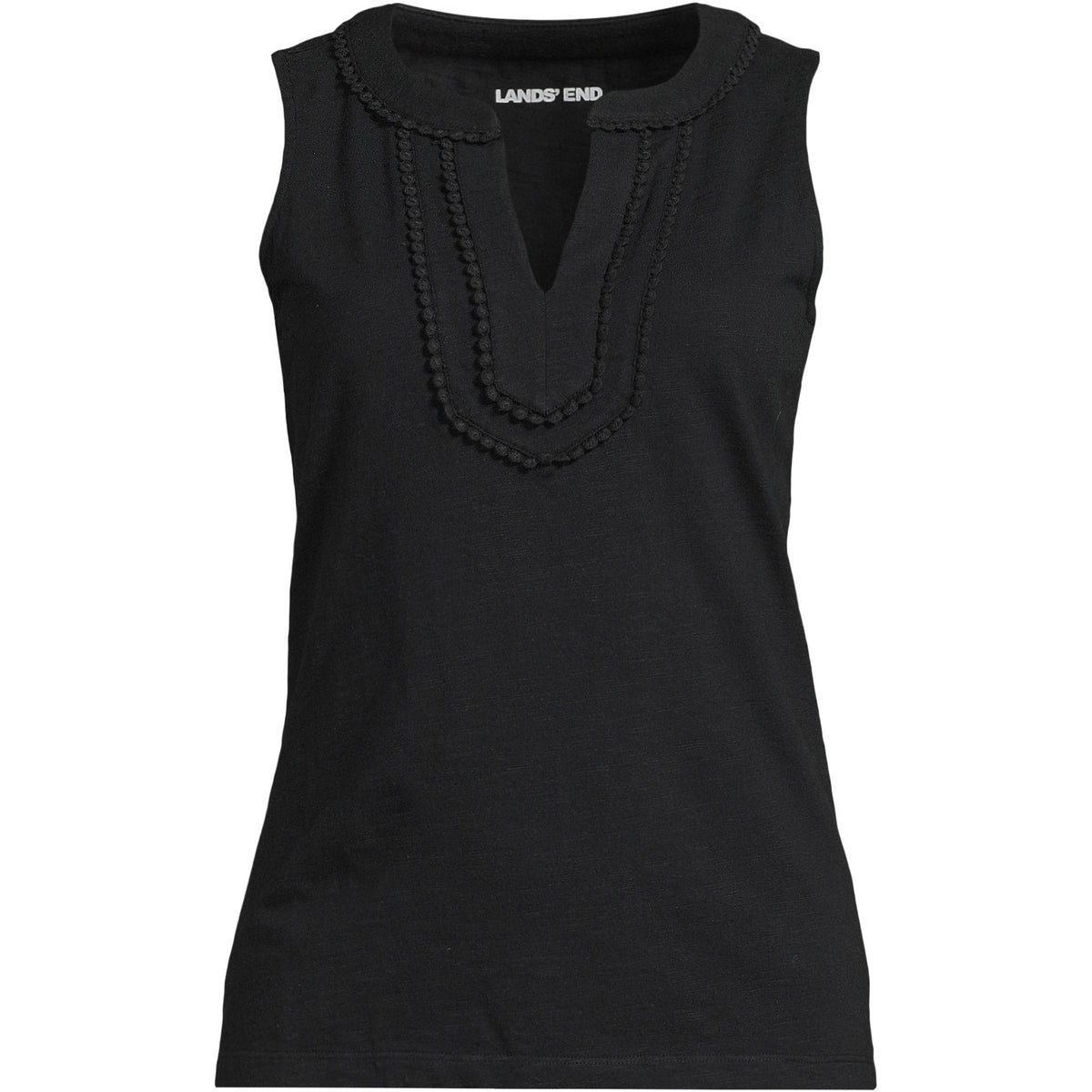 Women's Slub Decorative Trim Tank Top